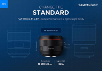 Samyang AF 85mm f1.4 dành cho cho máy ảnh Canon được ra mắt