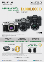 Đặt hàng trước máy ảnh Fujifilm X-T30 để có cơ hội nhận quà trị giá đến 13 triệu đồng.